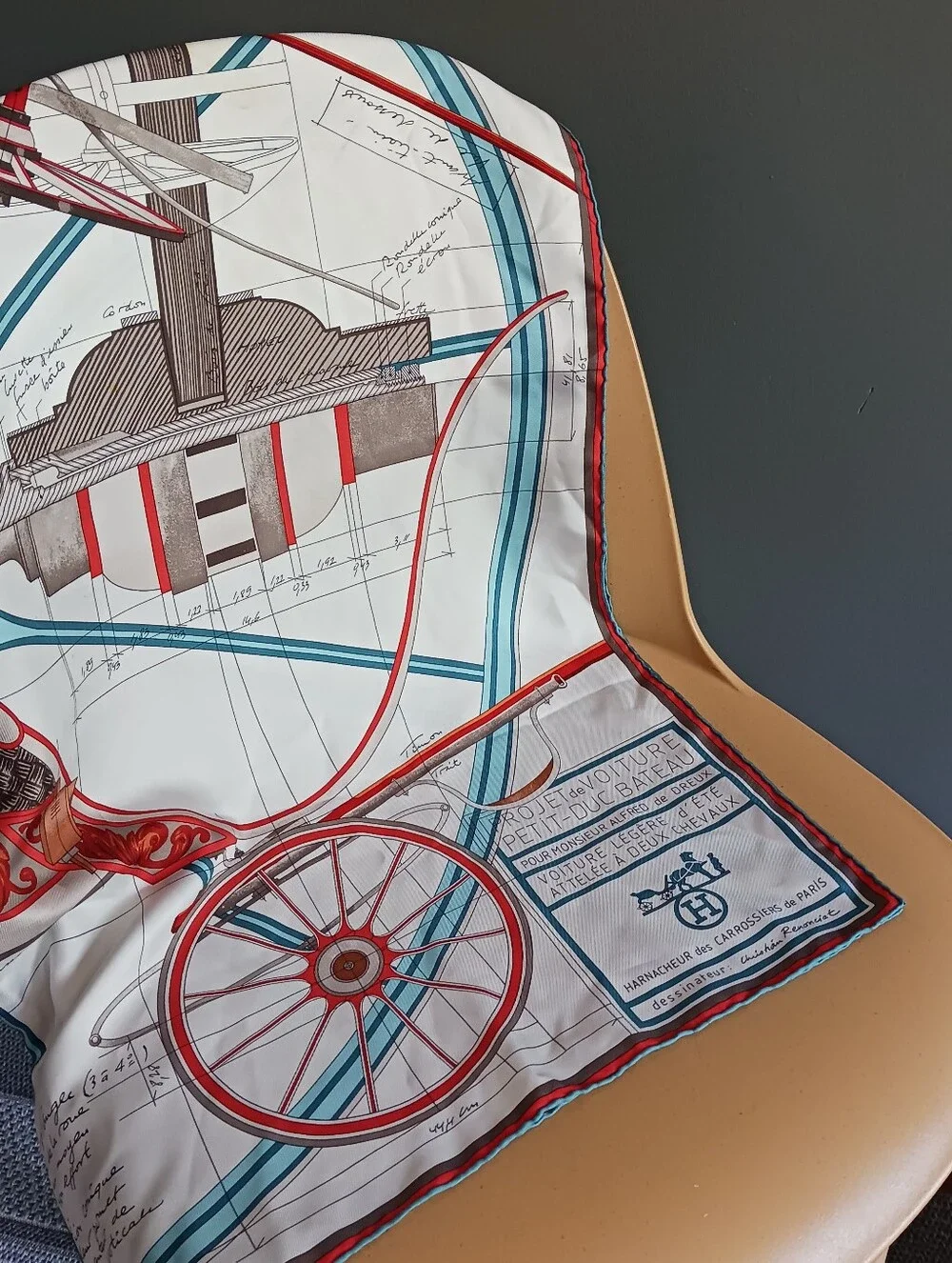 Hermes Project Voture 90 Silk Scarf 35" - Picture 6 of 15